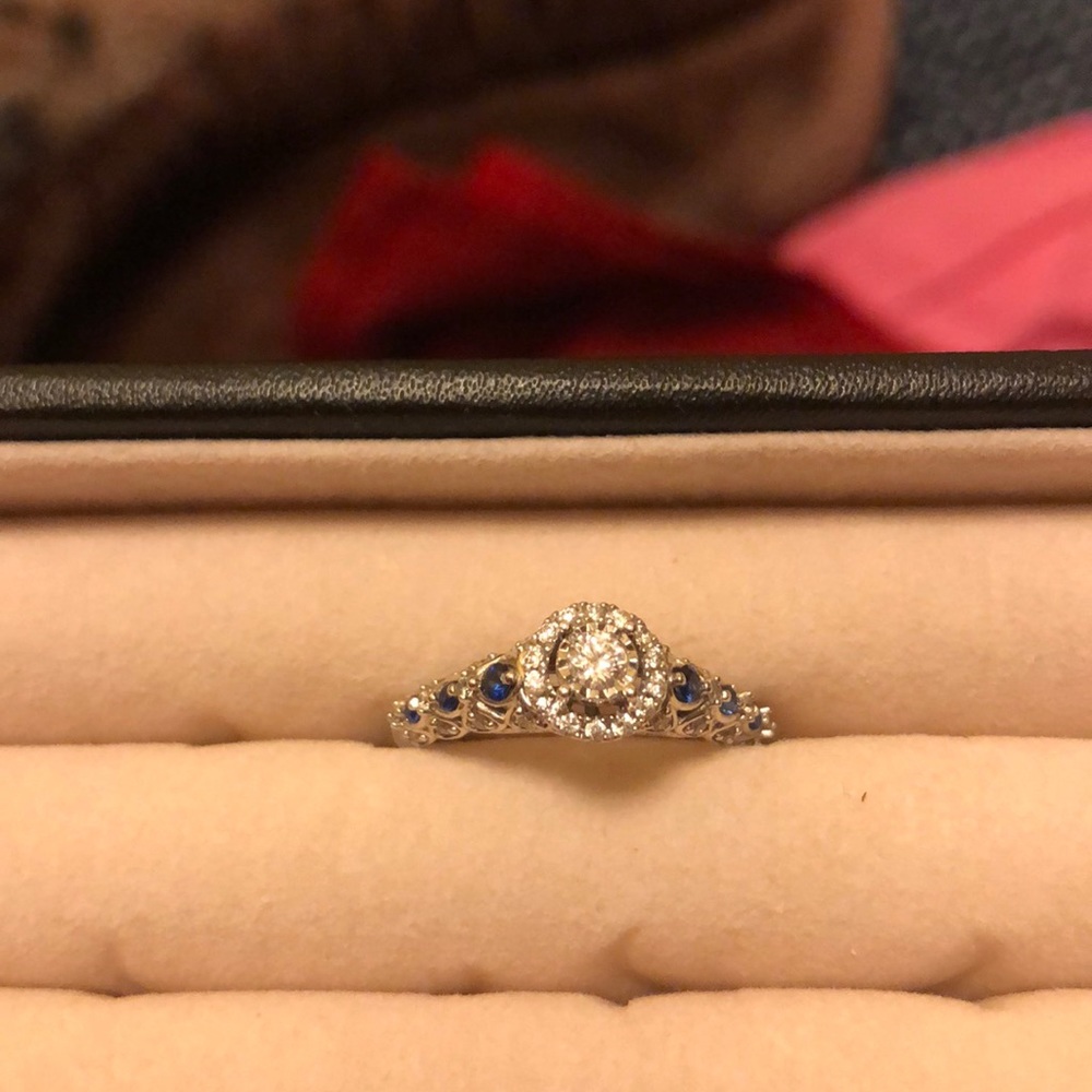 Diamond and sapphire ring